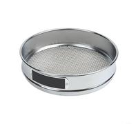 Tamiz de prueba de acero inoxidable de 20 cm, tela de alambre redondo para ceniza de metal, plástico, diseño de borde liso, malla 4-600 (malla 6)