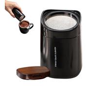 Tamiz magnético de bicarbonato de sodio y cacao en polvo | Con tapa de madera de acero inoxidable, desmontable, lavable, de malla fina, para bebidas, postres, pan, pasteles, pasteles