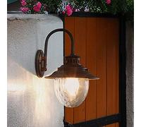 TAMYUSE Aplique de Pared rústico Accesorio de iluminación montado en la Pared Impermeable para Exteriores con Pantalla de Vidrio Transparente Luz de Pared Exterior de Aluminio Fundido a presión