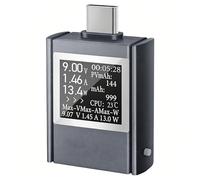 Tangxi Probador de Medidor de Potencia USB C, Multímetro de Corriente de Voltaje Tipo C 4.5-50V 12A Pantalla a Color Compatible con PD2.0, PD3.0, PD3.1 para QC FCP SCP AFC PE Protocolos Teléfono