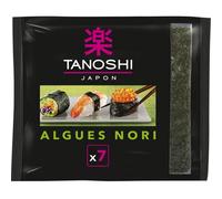 Tanoshi - Hojas de algas a la parrilla Nori para sushi, rollitos de primavera y makis, 10 paquetes de 7 hojas