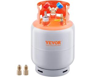 Tanque de recuperación de refrigerante VEVOR, con capacidad de 30 libras, tanque de recuperación de corriente alterna con adaptadores de 1/4 a 1/2, tanque de recuperación para sistemas de climatizació