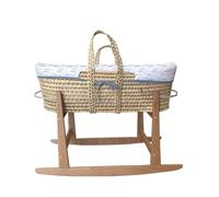 Tanuki Moisés de Mimbre Natural para Bebé con Base de Madera - Hecho a Mano - Colchón Incluido - Estilo nórdico Apolo Multicolor