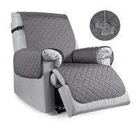 TAOCOCO Funda Sillon Relax Reclinable 1 Plaza, Funda Sofa Impermeable para Mascotas con Bolsillo, Ajustable Elástico, Fundas Sillon Relax Reclinable Antiarrays y Antimanchas(Gris Oscuro, 63.5×231cm)