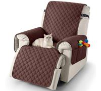 TAOCOCO Funda Sillon Relax Reclinable 1 Plaza, Funda Sofa Impermeable para Mascotas con Bolsillo, Ajustable Elástico, Fundas Sillon Relax Reclinable Antiarrays y Antimanchas(Café, 63.5×231cm)