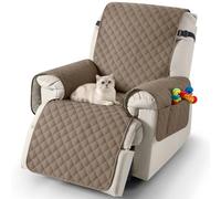 TAOCOCO Funda Sillon Relax Reclinable 1 Plaza, Funda Sofa Impermeable para Mascotas con Bolsillo, Ajustable Elástico, Fundas Sillon Relax Reclinable Antiarrays y Antimanchas(Marrón, 55×231cm)