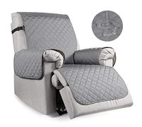 TAOCOCO Funda Sillon Relax Reclinable 1 Plaza, Funda Sofa Impermeable para Mascotas con Bolsillo, Ajustable Elástico, Fundas Sillon Relax Reclinable Antiarrays y Antimanchas(Gris Claro, 63.5×231cm)