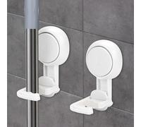 TAOPE Colgador Escobas y Fregonas Sin Perforar, Soporte Escobas Pared, Portamopas Autoadhesivo, Organizador Sujeta Escobas Pared para Hogar Cocina Comedor (Soporte de mopa con ventosa de vacío * 2)