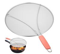 Tapa Antisalpicaduras Cocina, 32,8 cm Pantalla Protector Contra Salpicaduras,Tapa Antisalpicaduras Sarten de Acero Inoxidable, Malla Anti-Salpicaduras con Mango, Protector Salpicaduras para sartenes