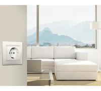 Tapa ciega blanca, serie Europa, para acabados estéticos en instalaciones eléctricas y reparaciones en superficies.