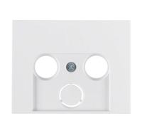 Tapa con toma para TV de 2 o 3 salidas de la serie "Berker k1" IP20 55,5x70,5x7 mm color blanco polar Hager - 1201