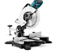 Tapa de batería y sierra ingletadora para Makita 18 V - Sierra de madera inalámbrica con plato giratorio de aluminio fundido a presión, corte de inglete de 0 - 45°, diámetro 210 mm, hoja de sierra de