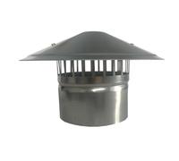 Tapa de chimenea de acero inoxidable 60 200 mm, tapa de ventilación de pared, tubo de techo, tapa plateada para estufa, lluvia y sombrero de lluvia (75 mm)