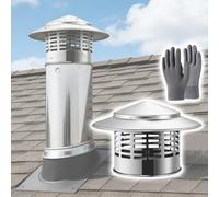 Tapa de chimenea de acero inoxidable con tapa cónica, cubierta redonda de tubo de estufa para exterior, ventilación de techo, tapa de lluvia para chimenea