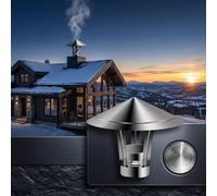 Tapa de Chimenea de Acero Inoxidable Sombrerete Antiviento Caperuza Salida Humos Sombrero Antilluvia para Techo Tubo de Estufa Ventilación Cubierta de Escape Exterior Resistente(120mm)