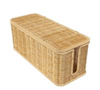 Tapa de de cables, 2 ranuras abiertas, cubierta, protector | Gestión de cables tejida a mano para escritorio, toma de pared, TV, mesa de suelo, estante exterior