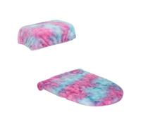 Tapa de inodoro antideslizante 4 Uds.-2 juegos de almohadillas for asiento de inodoro, lavables, flexibles, reutilizables, Protector de asiento de baño, alfombrilla suave for inodoro(Pink Blue)