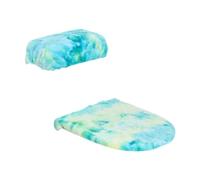 Tapa de inodoro antideslizante 4 Uds.-2 juegos de almohadillas for asiento de inodoro, lavables, flexibles, reutilizables, Protector de asiento de baño, alfombrilla suave for inodoro(Blue Green)