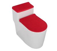 Tapa de inodoro antideslizante Set Home Hotel Comfort Funda de Tapa de Inodoro de Terciopelo Suave + Tanque Juego de 4 Piezas Cojín Universal Lavable Engrosado(Red)