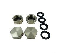Tapa de latón para manguera de jardín, conector hembra doble de 3/4 pulgadas para sellado sin fugas, accesorio de metal para riego al aire libre (cuatro cables interiores)