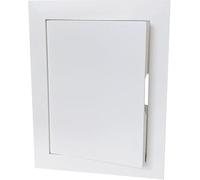 Tapa de orificio pared metal blanco, panel acceso con función clic, ideal for caja medidor eléctrico y escotilla servicio válvula ducha