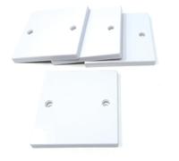 Tapa de placa ciega individual para enchufes eléctricos, caja trasera, acabado blanco, con tornillos (86 mm x 86 mm) (4)