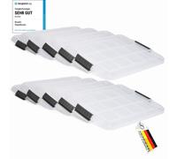 Tapa de repuesto Novaliv, 10 unidades, para cubos Novaliv de 27 litros, con cierre de clip, 46,5 x 36,5 cm, transparente