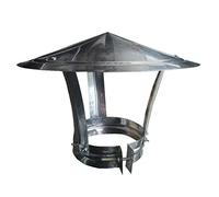 Tapa de vaca para chimenea al aire libre para tubo de estufa, protector de lluvia de hierro galvanizado, 15 cm de diámetro