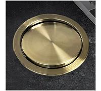 Tapa moderna para papelera empotrada con junta de goma. Inserto resistente con solapa abatible para tolva de basura. Tapa impermeable de acero inoxidable para cocina, baño, uso comercial.(Bronze)