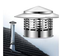 Tapa redonda para chimenea con protector de malla, a prueba de tormentas, para tubo de estufa, 4,6 a 22,5 cm