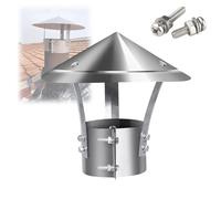 Tapa redonda para chimenea de lluvia, cubierta de chimenea de ventilación de horno con tornillos de metal, cubierta de tubo de estufa para techo, cubierta de escape de chimenea, fácil instalación