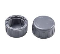 Tapa roscada de PVC, 2 conectores de manguera de rosca hembra redondos con sellos de goma para extremos de tubería, gris, 20 mm/25 mm/32 mm (25 mm)