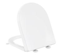 Tapa WC Universal Forma de D [LARGO], YEAUPE PRO Asiento de Inodoro de Cierre Suave con Liberación Rápida para una Fácil Limpieza, Blanco, 44,6 x 36,1 x 5cm, Incluye plantilla de instalación