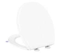 Tapa WC Universal Forma O, YEAUPE PRO Asiento de Inodoro de Cierre Suave en Forma de O con Liberación Rápida para una Fácil Limpieza, Estándar Ovalados, Blanco, 44,6 x 37,2 x 4,3cm