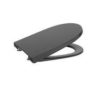 Tapa y Asiento Redondo para Inodoro Compacto con Bisagras Acero Inoxidable Ona Roca - Con cisterna alimentación inferior / Asiento con tapa con amortiguador / Negro Mate