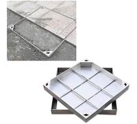Tapa y Marco de alcantarilla empotrada de Acero Inoxidable, Tapa de alcantarilla Cuadrada Grande, Resistente, empotrada, Invisible, Decorada, para cámara de inspección, Ideal para Patios, ja