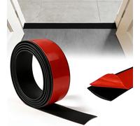 Tapajuntas Suelo Adhesivo, Perfil de Transición para Suelo 2M x 5CM | Tira de Umbral PVC Autoadhesiva, Perfil Transición Suelo para Unir Huecos de Parquet, Baldosas y Laminado (Negro-2m5cm)