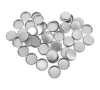 Tapas de Botellas 100 Piezas Planas de Acero Plata, para Bricolaje | Acabado Plateado, Superficie Lisa sin Letras, para Manualidades de Adultos, Ferias y Aula