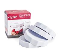 Tapas rígidas reutilizables Masontops para tarros, silicona, Blanco, Tough Tops - 4 PK