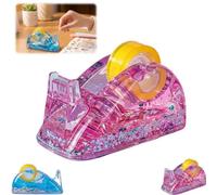 Tape Dispenser,Clear Acrylic Glitter Tape Dispenser,Non-Slip Cute Desktop | Tape Dispenser Acrylic Stationery, Desktop Storage Tape Holder, for Mailing Wrapping Warehouse Home, Office Stationery, Decor