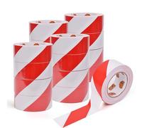 TAPEBEAR 16 Rollo Cinta De Peligro, 50mm x 46m Cinta Adhesiva De Advertencia De Peligro, Blanco y rojo Cinta Adhesiva De Seguridad, Autoadhesiva Cinta Para Suelo