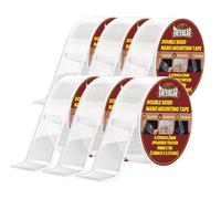 TAPEBEAR 6 rollos de nano cinta adhesiva rasgada a mano, cinta de montaje de doble cara de 1.2 pulgadas x 16.4 pies, cinta fuerte de 0.08 pulgadas de grosor, tiras adhesivas reutilizables para pared