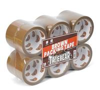 TAPEBEAR Cinta Adhesiva Marrón, Cinta De Embalaje 48mm x 50m Cinta Adhesiva De Alta Resistencia 50mic De Grosor Para Universal Embalar, Sellar y Empaquetar, 12 Rollos