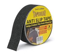 TAPEBEAR Cinta Antideslizante Exterior, 5cm*18m, Cinta Adhesiva Antideslizante Escaleras, Cinta Antideslizante de Tracción, Evita Que los Ancianos, Niños y Mascotas Resbalen y se Caigan, Negra