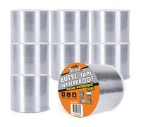 TAPEBEAR Cinta Butilo Impermeable 100mmx10m, Aluminio Sellador Cinta Butilica, Cinta De Para Reparación Autoadhesiva Para Fugas De Techo, Reparación De Grietas, Ruptura De Tuberías, 8 Rollos