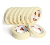 TAPEBEAR Cinta de Enmascarar Beige 18mm x 55m, Cinta de Pintar, Cinta Carrocero, Cinta Adhesiva Decorativa para Trabajos de Pintura Renovación, Manualidades, Artes, 10 Rollos