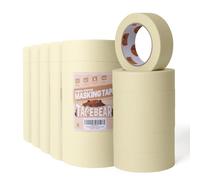 TAPEBEAR Cinta de Enmascarar Beige 36mm x 55m, Cinta de Pintar, Cinta Carrocero, Cinta Adhesiva Decorativa para Trabajos de Pintura Renovación, Manualidades, Artes, 36 Rollos