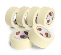 TAPEBEAR Cinta de Enmascarar Beige 48mm x 55m, Cinta de Pintar, Cinta Carrocero, Cinta Adhesiva Decorativa para Trabajos de Pintura Renovación, Manualidades, Artes, 6 Rollos