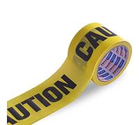 TAPEBEAR Cinta de Precaución CAUTION, 7.5cm x 91.4m Cinta Adhesiva de Advertencia para Áreas de Peligro, Cinta de Señalización Cinta de Seguridad Amarilla Cinta Advertencia Negro/Amarillo