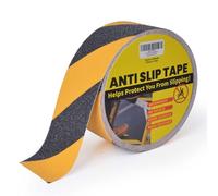 TAPEBEAR Cinta De Seguridad Amarilla Negra, Antideslizante Cinta Adhesiva, Cinta Autoadhesiva De Advertencia, Alta Tracción, Para Escaleras, Suelos, Interiores Y Exteriores, 3inch x 60feet(75mmx18m)